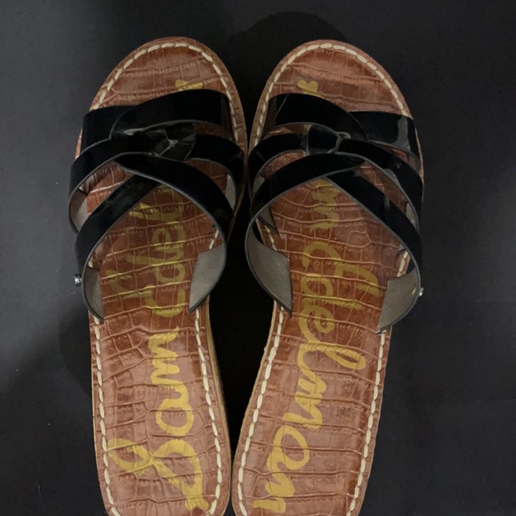 Sam Edelman cork wedge black patent Excellent Condition - Picture 3 of 4